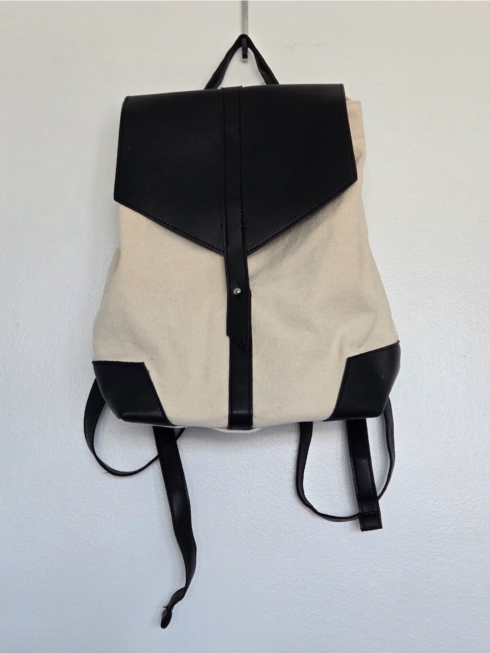 Deux Lux Demi Cream & Black Canvas Backpack